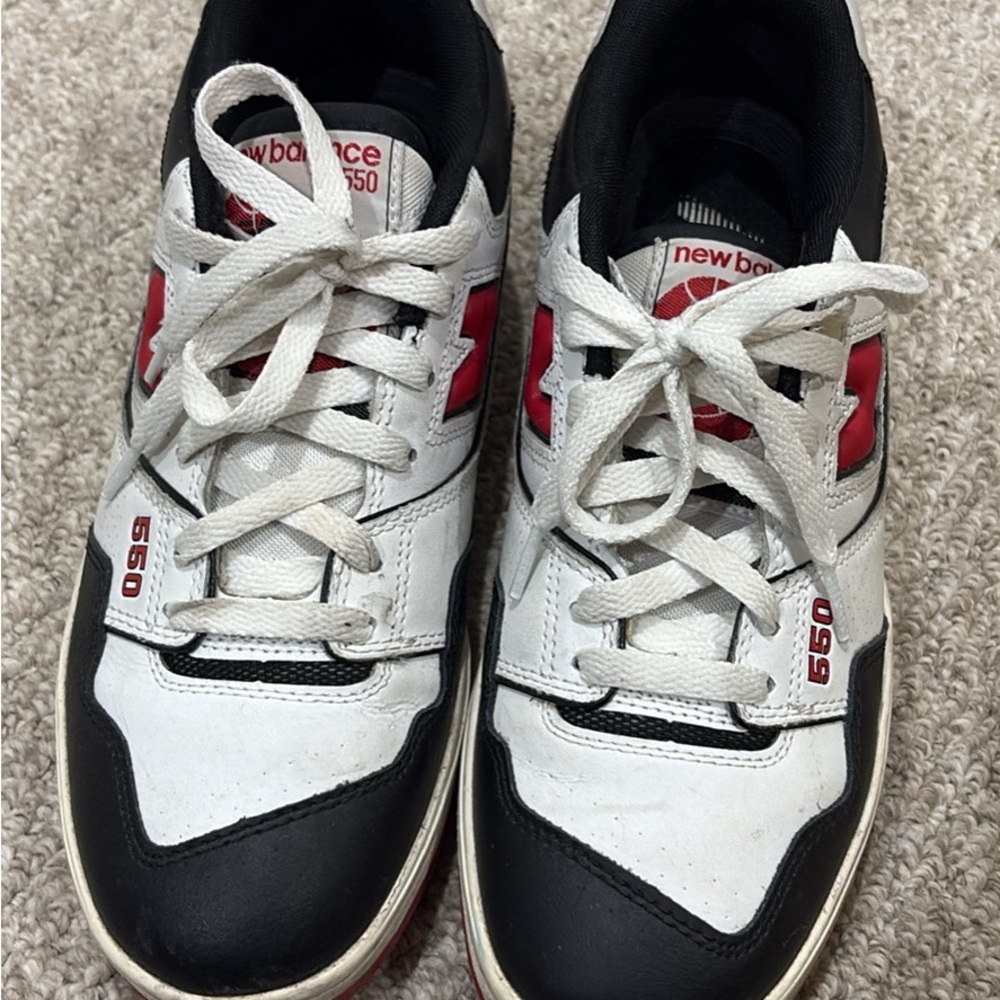 New Balance Red and White Sneakers